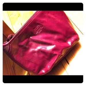 Coach small handbag purple shiny leather authentic